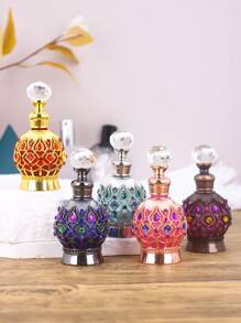 1pc 15ml Essential Oil Perfume Bottle, Reusable High-End Aromatherapy Bottle, Crystal Bottle, Small Capacity Fillable Aromatherapy Bottle, Holiday Travel Essential Oil Dispenser Bottle, Travel Size Aromatherapy Container, With Glass Dropper, Retro Dubai Style Bottle, Women's Gift, Valentine's Day Gift, Travel, Valentine's Day (No Perfume, Only Empty Bottle)