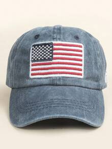 1 件男士刺绣美国国旗和破洞字母棒球帽，休闲日常/旅行装 - 美國國旗 - 查看 7