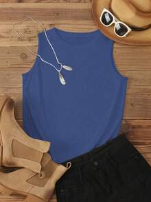 定制女式背心，添加您的文字，选择您喜欢的颜色和字体，设计您自己的个性化印花短袖 T 恤，周年纪念礼物，情人节，定制礼物，情人节，定制女式上衣，送给女朋友/家人的礼物，母亲节礼物，生日礼物，结婚礼物等。文字定制，上衣，女式上衣文字印花女式背心，定制女式上衣，定制夏季女式短款上衣 - 霧霾藍 - 查看 7