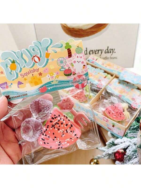 Juicy Watermelon & Strawberry Squeeze & Squish Toys, Fun Gag Gift For Summer