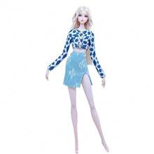 1 套手工制作时尚娃娃衣服，适合 11.5 英寸娃娃时尚紧身裤，1/6 娃娃服装，娃娃配饰，30 厘米娃娃裙（不包括娃娃）