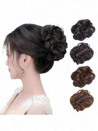 1 Pc Detachable Messy Hair Bun Comb Accessory, Made Of Heat-Resistant Fiber For Wavy And Curly Hairstyles, Women Wig Accessories, Hair Clips, Combs, Hair Fixators, Hair Claws Fashion Hair Accessories Beauty Claw Clips Fall Winter For Vacation Outfits Woman