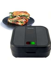 Sandwichera Eléctrica Nevashel Kitchen Ad-22, Parrilla Antiadherente Para 2 Piezas, Diseño Moderno Y Compacto , Fácil De Usar Y Limpiar, Ideal Para Paninis Y Sándwiches, Hogar Y Oficina, Color Negro - Tipo de Enchufe A USA (110-127V) - Ver 11