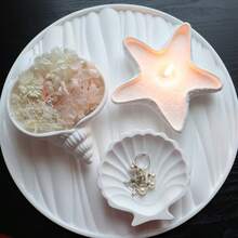 1件/4件 矽膠模具 貝殼、海星與蠟燭台 - DIY海洋黏土內嵌件、環氧樹脂鑄件，完美適用於珠寶展示與家居裝飾，家居裝飾模具 | 貝殼裝飾 | 環氧樹脂模具 - 白色 - 查看 3