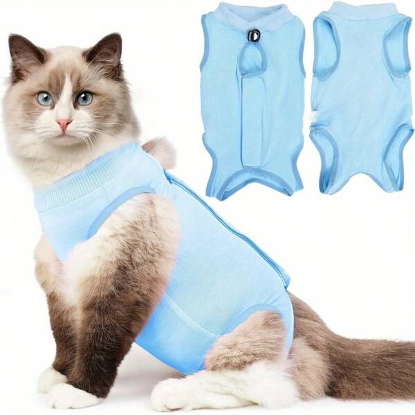 Vêtements de stérilisation pour chats, vêtements de sevrage pour chattes, vêtements anti-fuites postopératoires, vêtements respirants pour animaux de compagnie pour chats à quatre pattes 1PCS