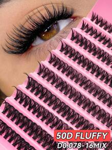 10 filas 200 racimos de pestañas, pestañas postizas mixtas 50D de longitud única con rizado completo, apariencia natural - Fácil para principiantes y reutilizables, racimos de pestañas, racimos de pestañas, pestañas individuales, pestañas, pestañas postizas