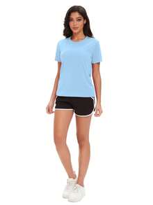 HOPLYNN 5-Piece Summer Lightweight T-Shirt Slim Fit Sports Workout Women's Short-Sleeved T-Shirts, Sports Basic Performance Simple Shirts - Multicolor 2 - View 4