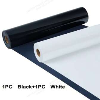 2pcs Black & White Heat Transfer Vinyl Rolls, 12" X 19.7", Easy Cut & Iron-On Vinyl For T-Shirts And Crafts
