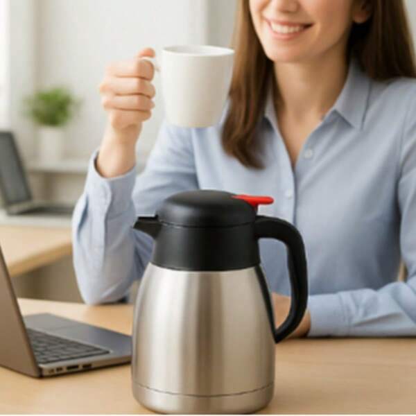 Mini 2000ml Edelstahl Vakuum Thermoskanne, für Zuhause, Büro, Camping, Kaffeekanne, Teekanne