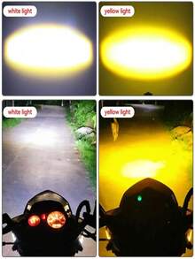 1pc For Auxiliary Spotlight Lamp Moto Fog Light Accessories Motorcycle Mini Driving Light Headlight Universal Dual Color ATV Scooter - Black - View 11