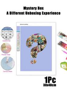 2pcs Blind Box Diamond Painting Mystery Box Rhinestone Picture 5D DIY Diamond Embroidery Mosaic Cross Stitch Handmade Gifts,Pattern Random Diamond Painting,Comes With A Set Of Tools