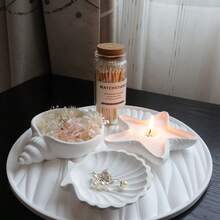 1件/4件 矽膠模具 貝殼、海星與蠟燭台 - DIY海洋黏土內嵌件、環氧樹脂鑄件，完美適用於珠寶展示與家居裝飾，家居裝飾模具 | 貝殼裝飾 | 環氧樹脂模具 - 白色 - 查看 1
