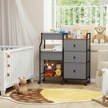 2026 Hot Spring & Summer New Arrival Baby Diaper Caddy Organizer, 3-Tier Rolling Utility Cart With Dividers & Drawers, Sturdy & Easy Assembly, Mobile Storage Cart With Wheels For Nursery, Bedroom & Changing Table – Ideal For Holidays, Daily Gifting & Leisure Activities – New Model - Xám - Xem 7