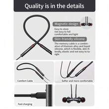 Lenovo 联想 HE05 X 1pc 蓝牙耳机 耳机 防水耳塞 HIFI 音响 磁吸式颈挂式耳机 运动耳机 中文包装 - 黑色 - 查看 7