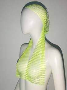 1 peça 65 cm brilhante strass decoração feminina chapéus escolares lenço de cabeça rave boate bonés