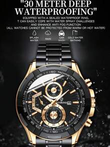BINBOND BINBOND Luxus Herren Quarz Uhren, modisches Konzept mit dekorativem Zifferblatt, Lässig Militär Sport Armbanduhr, Edelstahl wasserdicht, Herren Quarz Uhr