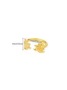 Waterproof Ring For Women Gold Color Stainless Steel Opening Rings Geometric Shell Flower Cute Ring Jewelry Daily Dainty Gift