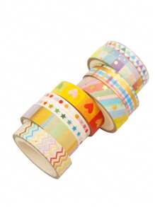 27 rotoli di set di nastri washi colorati in scatola per accessori per studenti, forniture per arti e mestieri, nastro decorativo adesivo per brochure, forniture scolastiche, back to school