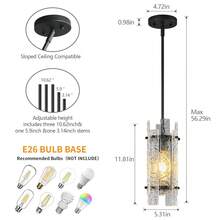 Modern Crystal Pendant Lighting Pendant Lights Rectangle Glass Chandeliers, Adjustable Pendant Light Fixture For Kitchen Island Bedroom Living Room Dining Room Corridor - trắng - Xem 4