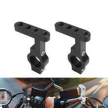 1pc Motorcycle Extension Bracket 22mm Diameter Universal Aluminum Alloy Universal 8mm/6mm/5mm 4 Screw Hole Expansion Bracket Mobile Phone Bracket Spotlight Fixed Installation Bracket Suitable For Motorcycle Off-Road Vehicle Accessories