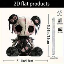 2D Flat 0.3cm Thick Gothic Horror Doll Acrylic Desktop Decoration - Dark Bohemian Style With Skeleton Face, Sewn Eyes And Lace Skirt, Halloween Christmas Bar Cafe Decor, Unique Friend Gift, 2D Flat Design, Halloween Home Decor, Shocking Aesthetics, Exquisite Craftsmanship, Alternative Ornament