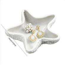 1 pieza Bandeja de cerámica con conchas, estrellas de mar y almejas, Cuenco de almacenamiento creativo rosa, Organizador de joyería Plato, Recipiente para almacenar brazaletes, aretes, collares y dulces para la mesa de entrada, decoración del hogar, fiesta de cumpleaños, viaje de vuelta a la escuela