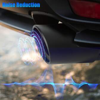 1pc Black Car Exhaust Tip - Fits 2.5 Inch - 3.6 Inch Pipes, Enhance Performance & Sound, Easy Installation, Perfect Gift For Car Enthusiasts And DIY Hobbyists