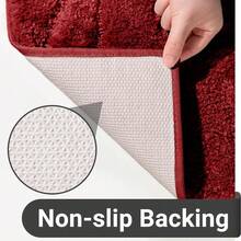 Large Bath Rug Runner Ultra Absorbent Light Gray Bath Mat, Non-Slip Microfiber Carpet For Bathroom, Shower & Tub, Easy Wash & Dry - Red - View 5