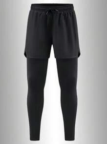 男士高性能压缩裤 - 吸湿排汗运动紧身裤，适合跑步、健身和训练