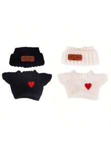 [Clothes Only] Universal Outfit For 17cm Doll, Party Dress; 15cm Heart Knitted Sweater With Hat