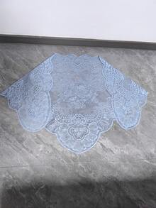 130 cm x 60 cm/1 peça de acabamento em renda azul claro, tecido decorativo para chapéu, abajur de iluminação, toalha de mesa, roupas, bainha de saia