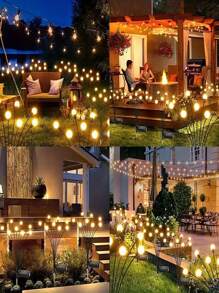 1PC 6/8/10Heads 18650-600mAh Solar Firefly Lights Outdoor Garden Lights Vibrant Swinging Lamps For Patio Pathway Christmas Decoration,LED Solar Firefly Lights For Courtyard Garden Decoration, Christmas Wind Swaying Firefly Ground Mounted Lawn Lights,Courtyard Garden Layout, Atmosphere Decoration, Creative Outdoor Lawn Floor Lights