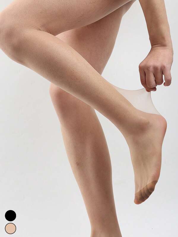 1 Paar atmungsaktive ultra-dünne geschlechtslose transparente Strümpfe, einfarbige formelle Kleidersocken für Herren, geeignet für Kostümspiele, formelle Anlässe, Alltagskleidung