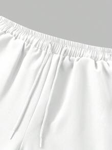 2025 New 2pcs/Set Men's White Dashiki With Black Embroidery, Casual & Simple, Long Sleeve Shirt, Round Neck, Pocket, Elastic Waist Pants, Side Slit Hem, African Clothing, Men's Casual Shirt & Pants Set, 1 Suit, Street Retro Style, Party, Date, Wedding, Cultural Event, Traditional Ceremonial - White - View 9