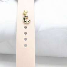 1pc Diamond Encrusted 26 English Letter Charm, Suitable For Silicone Watch Band Decoration