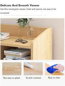 Buros De Madera Sencillos Con 2 Cajones Mesa De Noche Buro - Blanco - Ver 7