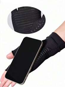 1 par de luvas de compressão sem dedos de cobre para homens e mulheres, adequadas para massagem, ciclismo, direção, exercícios, treinamento, condicionamento físico e atividades ao ar livre