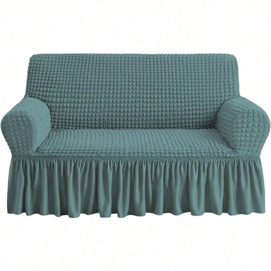Armchair Slipcover Burgundy Armchair Covers Easy Fitted Sofa Couch Cover Universal High Stretchable Durable Furniture Protector With Skirt Country Style (1 Seater Wine Red) - Sage - View 1