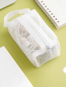 1 件网状数据线收纳袋透明手持式整理袋，可装卡片、硬币、钥匙、迷你文具、笔袋、女士钱包、钱包、返校用品、迷你钱包、铅笔袋、沙滩配件 - 彩色 - 查看 8