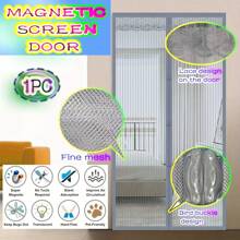1 pieza de malla de fibra de poliéster fina, material magnético resistente, con tira magnética incrustada en los bordes de la malla, se alinea y adhiere automáticamente al cerrar, cierre silencioso, diseño de doble ala, caída natural, instalación con ganchos y presillas o clavos, sin perforación/perforación opcional, adecuado para diferentes marcos de puerta (madera, hierro, aleación de aluminio, etc.), la instalación lleva 5 minutos, fácil de usar para las mujeres