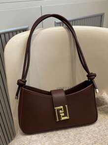 Nuevo monedero/billetera de moda informal con herrajes de metal, unicolor de piel de PU de caliente