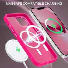 Funda magnética para teléfonos de 13 y 14 pulgadas [compatible con Magsafe], translúcida y esmerilada, de corte ajustado, resistente a golpes, para mujer y hombre, para teléfonos de 13 y 14 pulgadas (6,1 pulgadas), color rosa