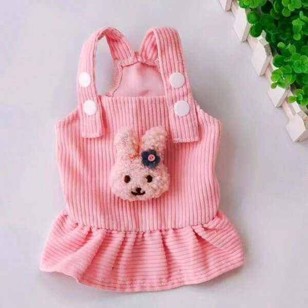 Corduroy Strap Dress Pet Clothing For Small Dogs Poodle Bichon Frise Cats