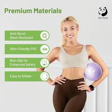 Pelota de pilates de panda delgada, bola de ejercicio pequeña de 9 pulgadas, bola de terapia, bola de núcleo, mini bola de yoga para pilates, equilibrio, estabilidad, entrenamiento, entrenamiento - Oro rosa + morado claro - Ver 10
