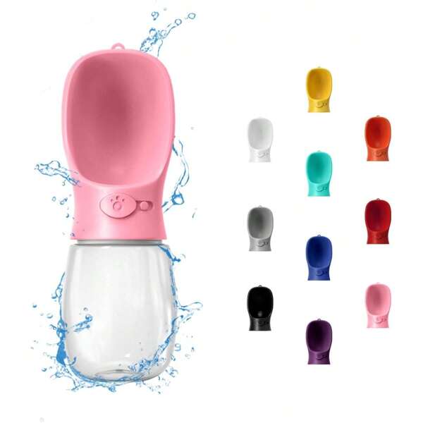 Pet Senior Portable Dog Water Bottle, 12 OZ, Leak Proof Puppy Water Dispenser With Drinking Feeder For Pets Outdoor Walking, Hiking, Travel, Plastic