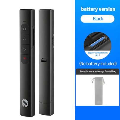 HP USB无线演示遥控器，带超链接和音量控制功能，适用于PowerPoint办公演示文稿，兼容Keynote/PPT/PC/笔记本电脑，附赠收纳袋