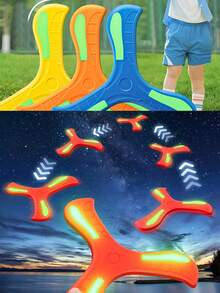 Colorful 3-Blade EVA Boomerang Outdoor Sports Glow-In-The-Dark Boomerang, Suitable For Family Entertainment, Exercise And Coordination Games, Perfect For Camping And Outdoor Activities, Sports Equipment Boomerang Foam EVA Auto-Return Boomerang Flying Disc, Birthday Gift, Christmas Gift, Boomerang Large Toy Fly Back Unbreakable Soft Toy Soft Rubber 3-Blade Interactive Hand-Thrown, Multiple Sizes Available - Multicolor - View 6