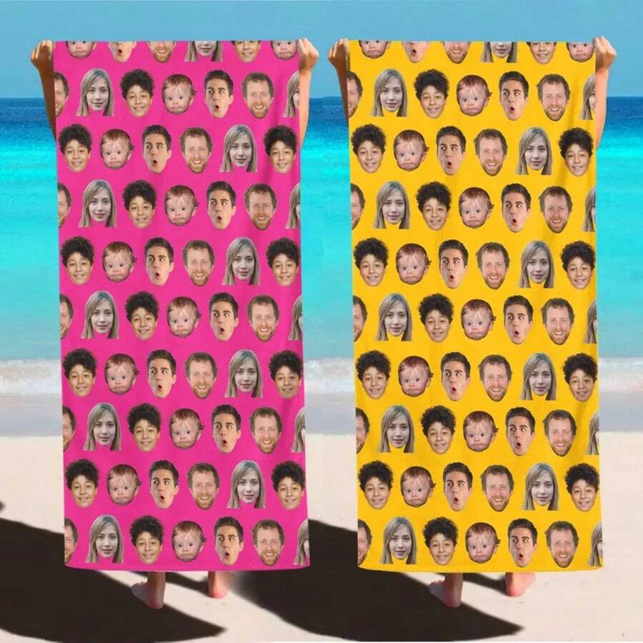 1 Piece Of Custom-Named Beach Towel, Striped Pattern Beach Blanket, Super Absorbent Quick-Drying Swimming Towel, Very Suitable For Beach Swimming, Outdoor Camping And Traveling, Ideal Beach Essential Item,Personalized Towels, Custom Gifts, Custom Beach Towels, Photo Beach Towels