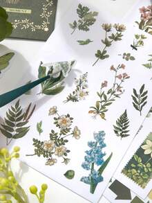 Natural Imprint Plant Material Planner Gift Set, Botanical Series Stickers & Notebook Set, Ins-Inspired Stationery Gift Set,School Supplies,Back To School