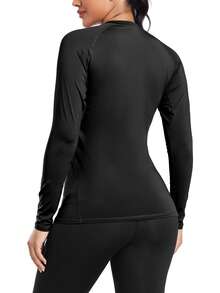 HOPLYNN 4-Pack Women Sports Basic Layer Performance Milk Silk Fleece Warm Long-Sleeved T-Shirt - màu đen - Xem 5
